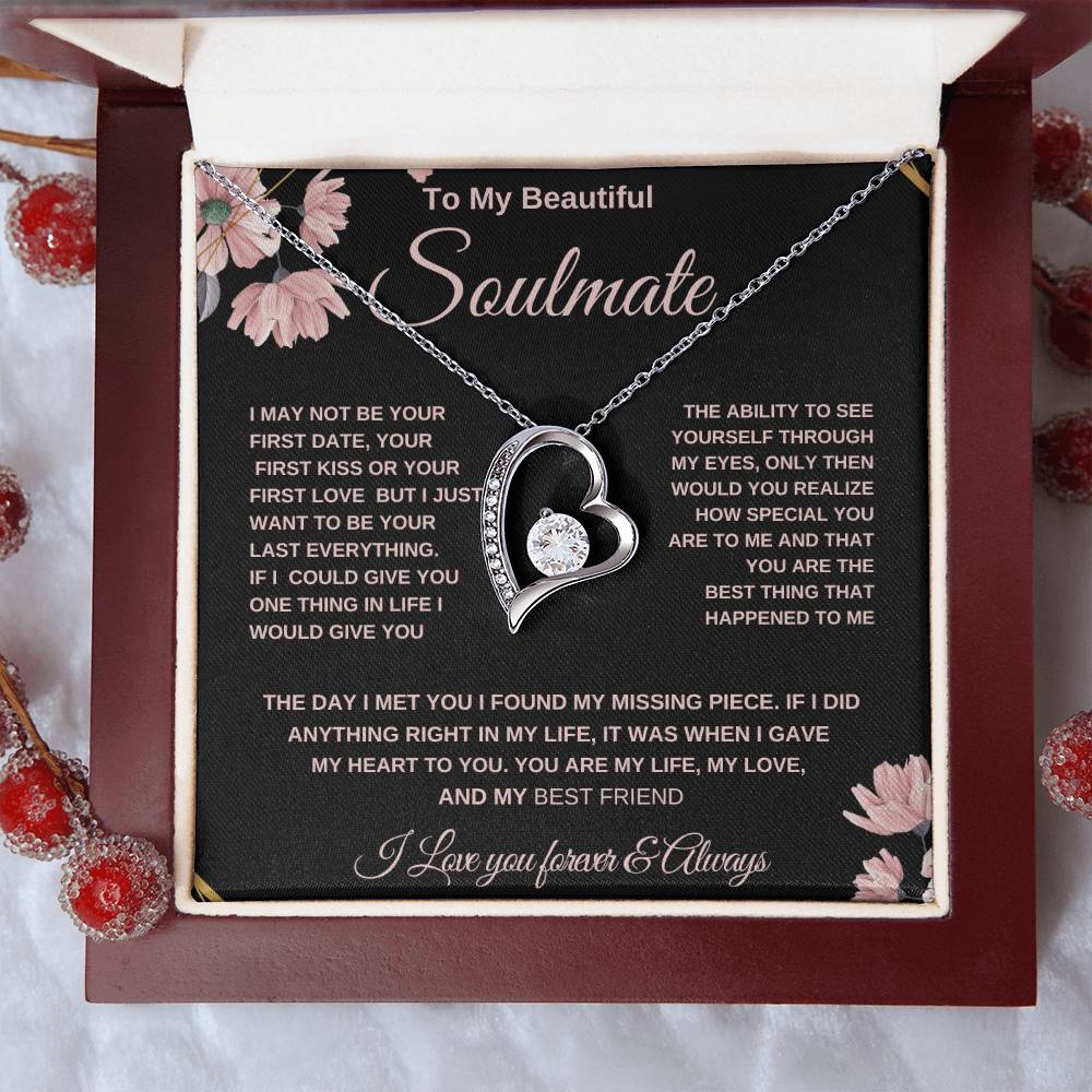 Soulmate Necklace for Couples. Necklace Gift, Soulmate Connection Necklace present, Romantic Soulmate Jewelry Gift