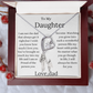 Daughter Graduation Necklace – Gift from Mom or Dad – Love Knot Heart Jewelry