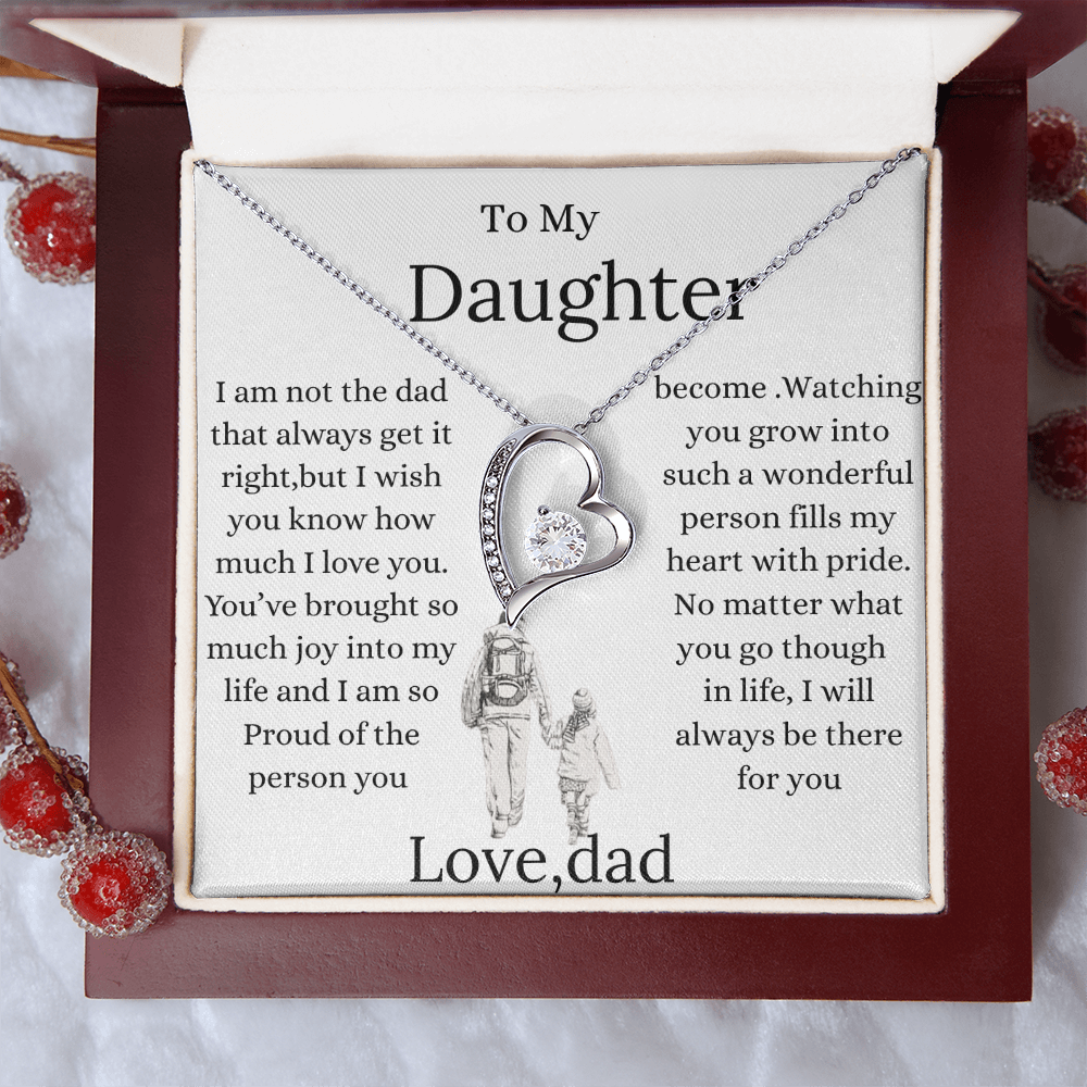 Daughter Graduation Necklace – Gift from Mom or Dad – Love Knot Heart Jewelry