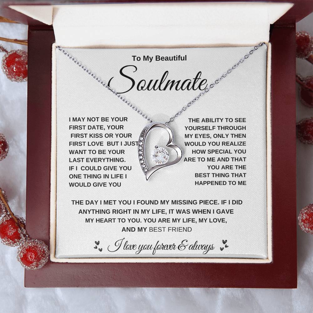 Soulmate Necklace Gift for Wife - Perfect Anniversary Jewelry" "Romantic Soulmate Necklace for Wife - Thoughtful Gift Idea"