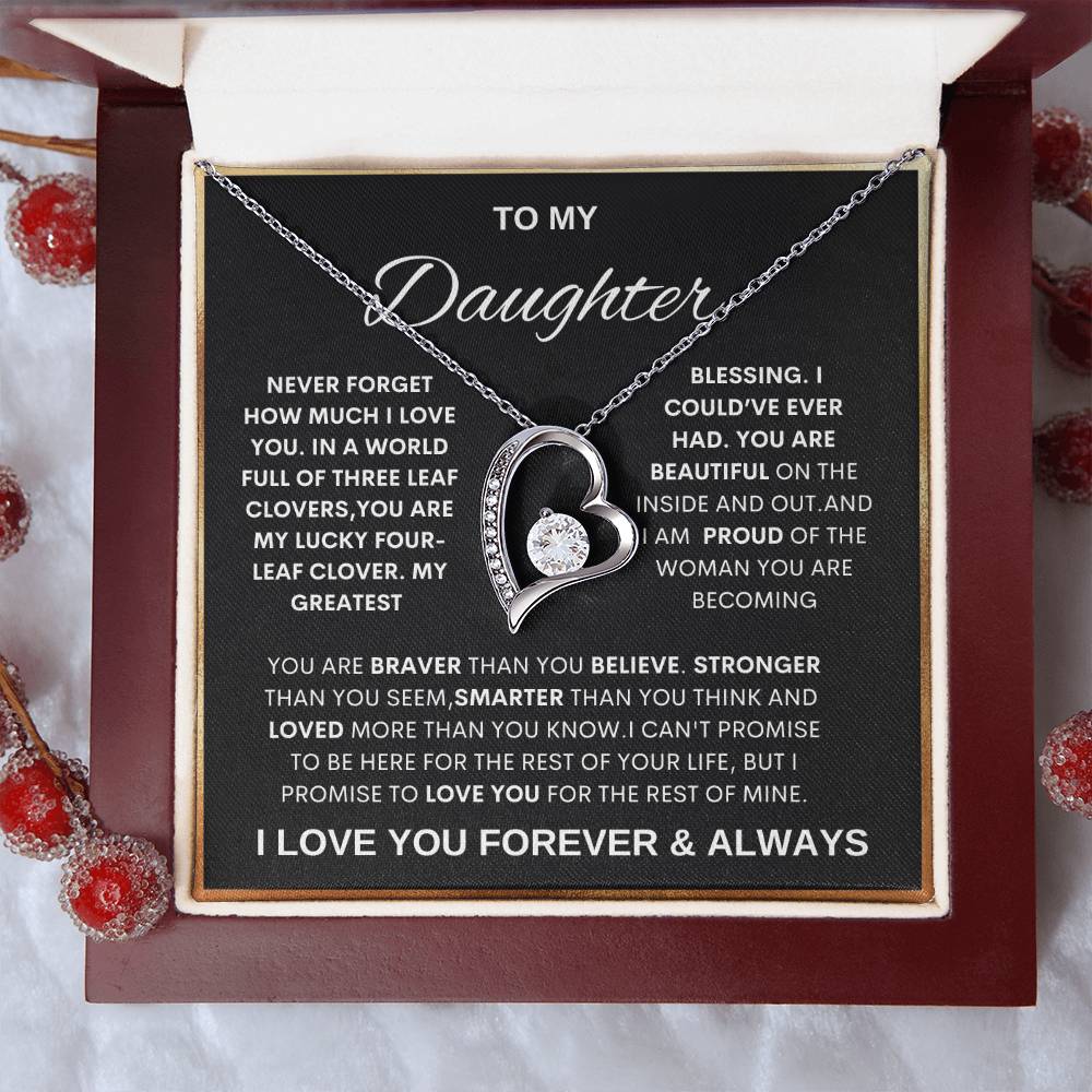 Daughter gift necklacefrom mom and dad.Perfect Christmas daughter gift .Daughters graduation ,weeding gift