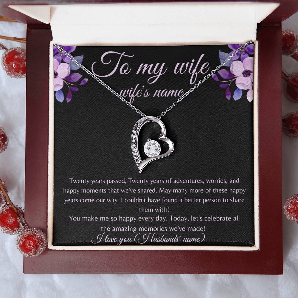 Custom To My Wife Necklace, Christmas Gifts For Women, Anniversary Gift For Wife