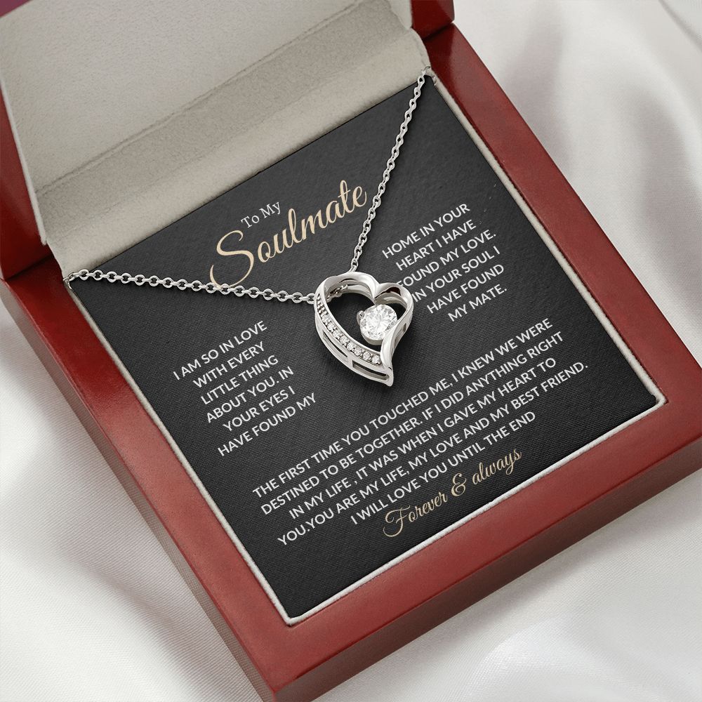 To My Beautiful Soulmate Necklace with Message Card, Gift For Valentine's Day, Birthday, Anniversary, Christmas, Soulmate Pendant Gift For Her