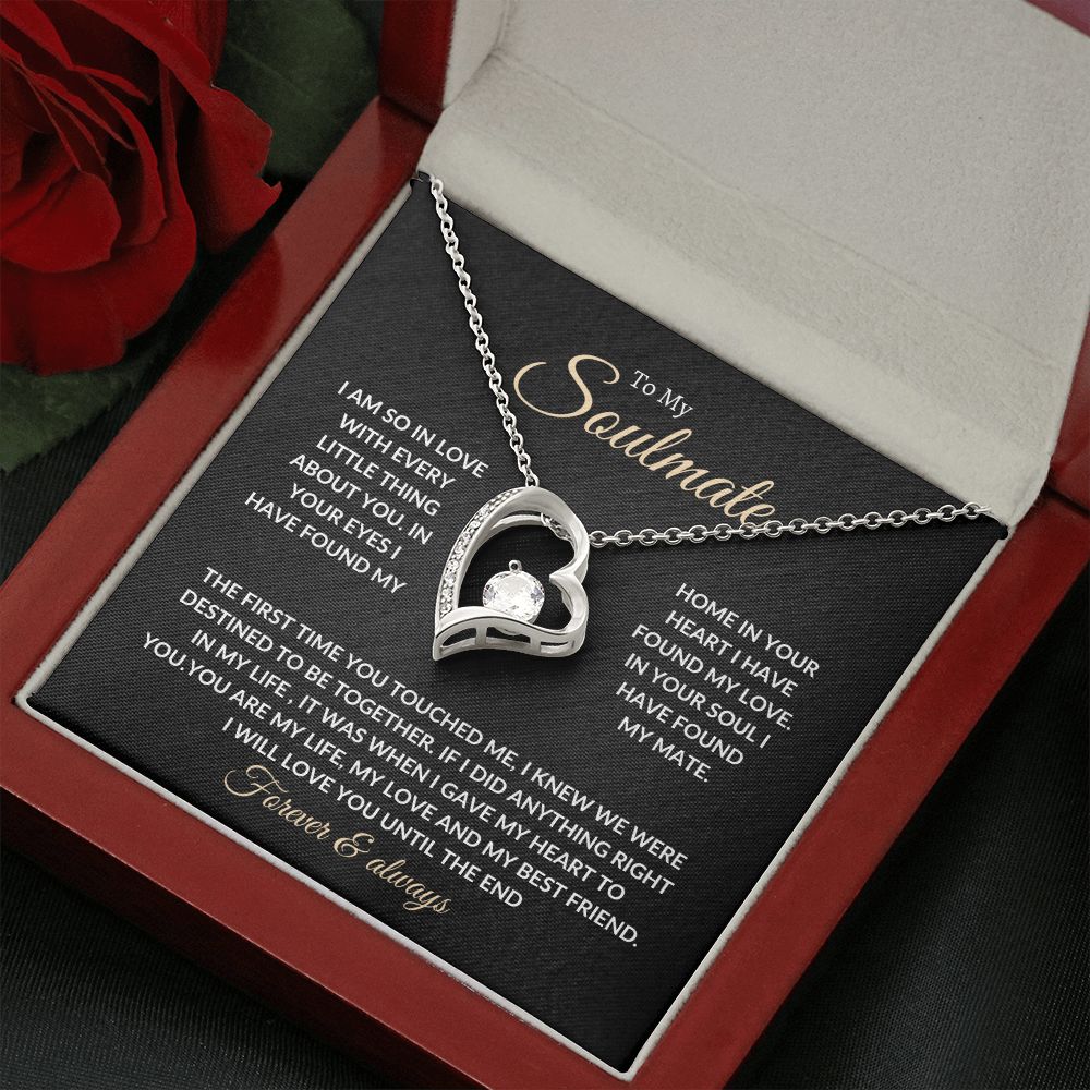 To My Beautiful Soulmate Necklace with Message Card, Gift For Valentine's Day, Birthday, Anniversary, Christmas, Soulmate Pendant Gift For Her