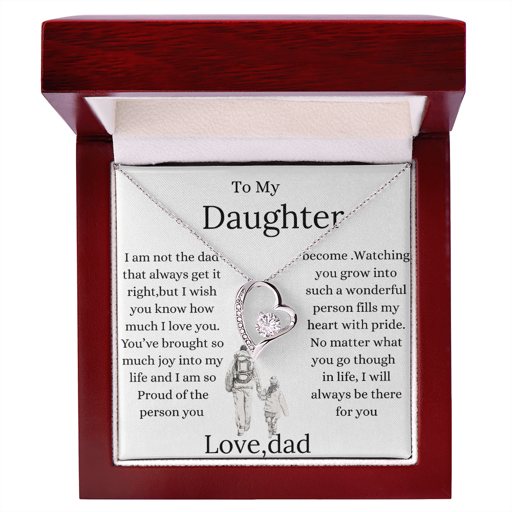 Daughter Graduation Necklace – Gift from Mom or Dad – Love Knot Heart Jewelry