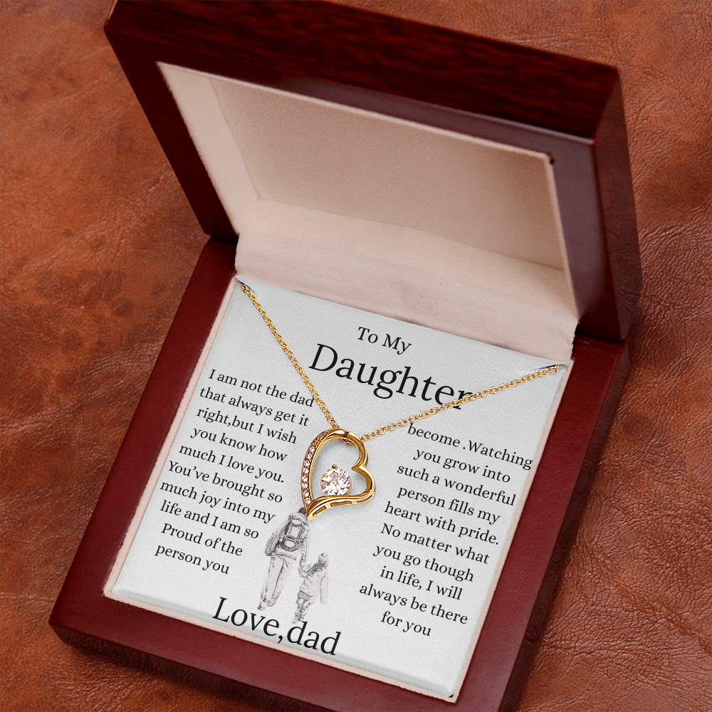 Daughter Graduation Necklace – Gift from Mom or Dad – Love Knot Heart Jewelry