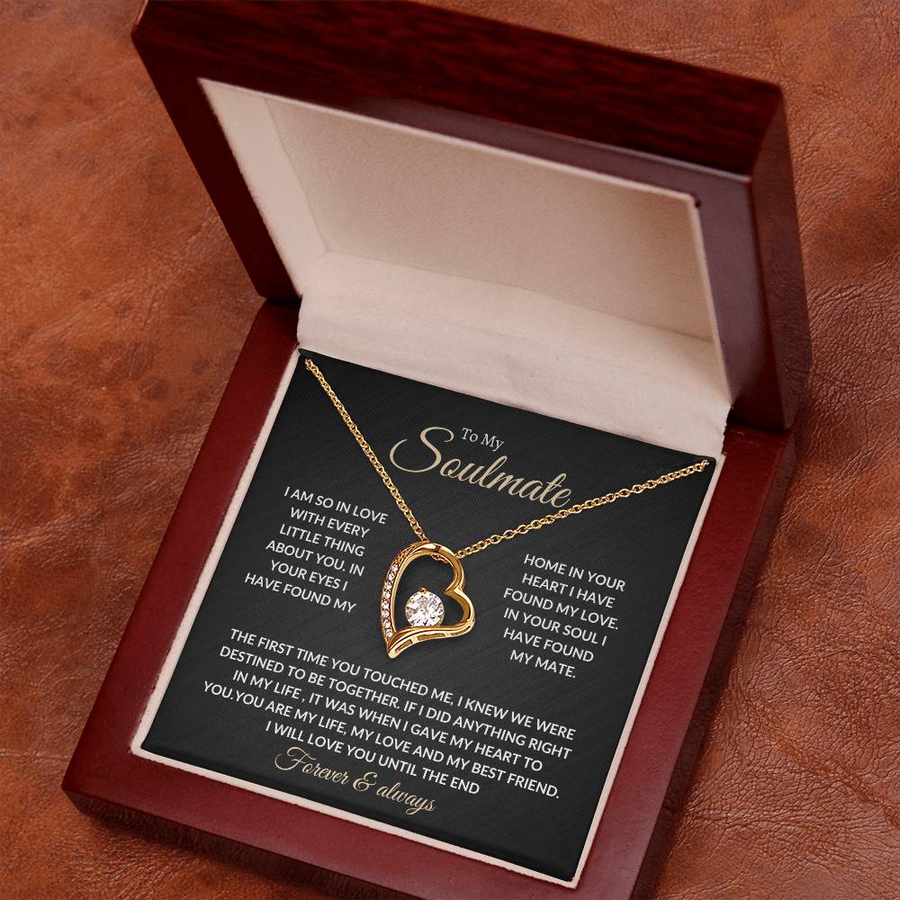 To My Beautiful Soulmate Necklace with Message Card, Gift For Valentine's Day, Birthday, Anniversary, Christmas, Soulmate Pendant Gift For Her