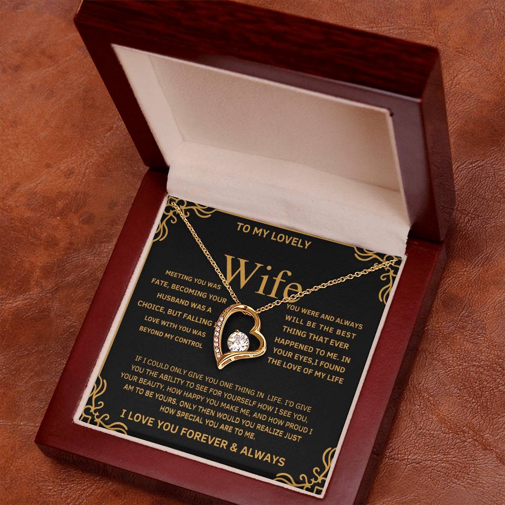 Wife necklace , jewelry gift,,Anniversary gift for wife , Wife birthday necklace Romantic necklace for wife .Wife pendant