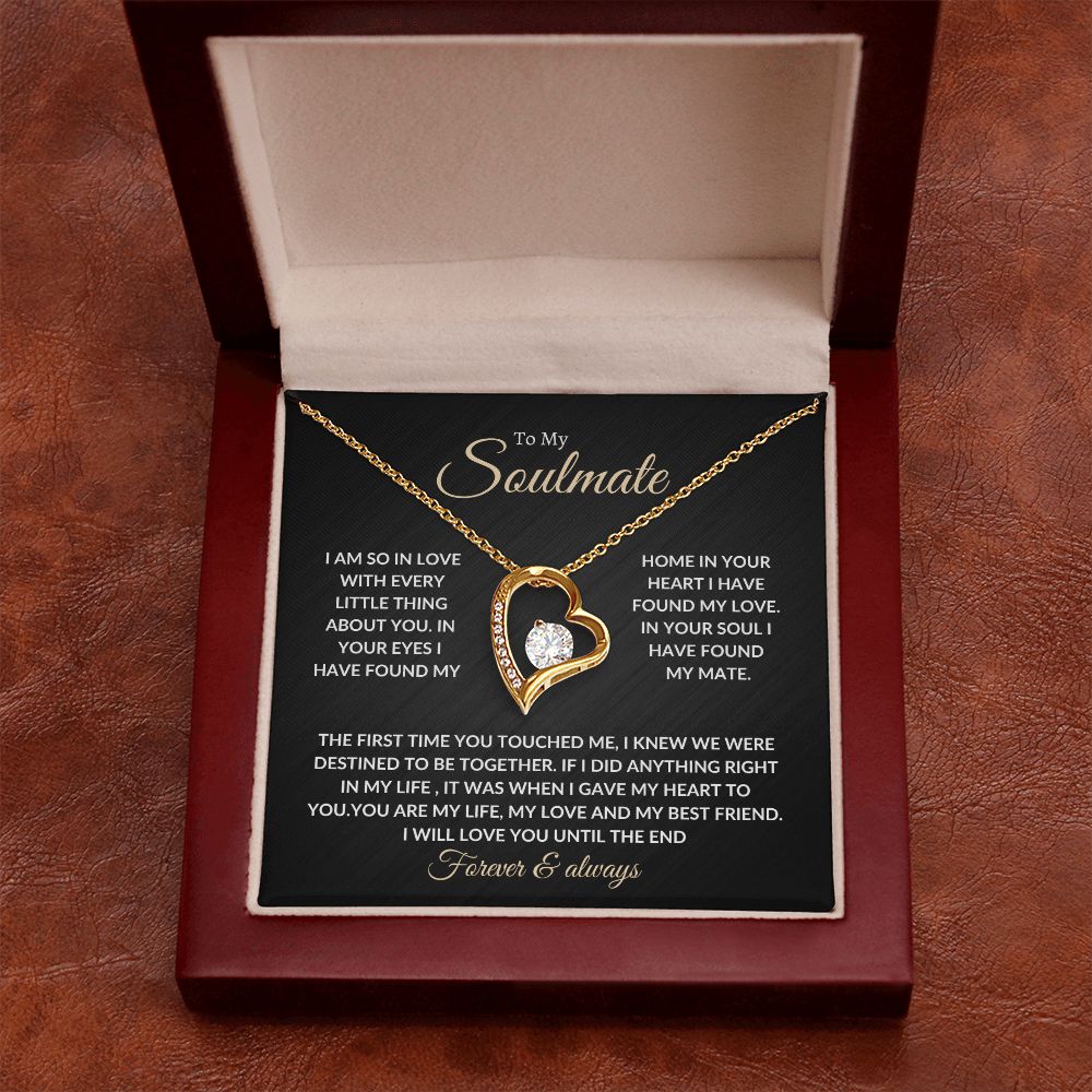 To My Beautiful Soulmate Necklace with Message Card, Gift For Valentine's Day, Birthday, Anniversary, Christmas, Soulmate Pendant Gift For Her