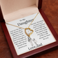 Daughter Graduation Necklace – Gift from Mom or Dad – Love Knot Heart Jewelry