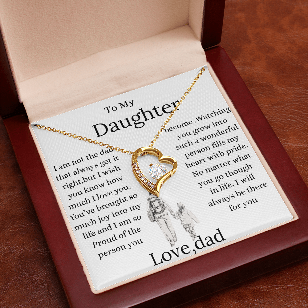 Daughter Graduation Necklace – Gift from Mom or Dad – Love Knot Heart Jewelry