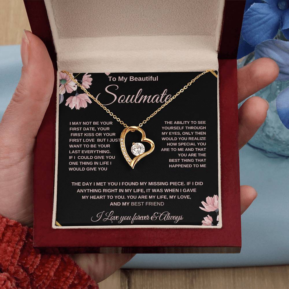 Soulmate Necklace for Couples. Necklace Gift, Soulmate Connection Necklace present, Romantic Soulmate Jewelry Gift