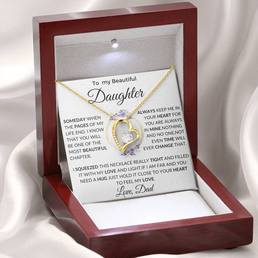 To My Daughter Necklace, Gift for Daughter from Dad, Daughter Father Necklace