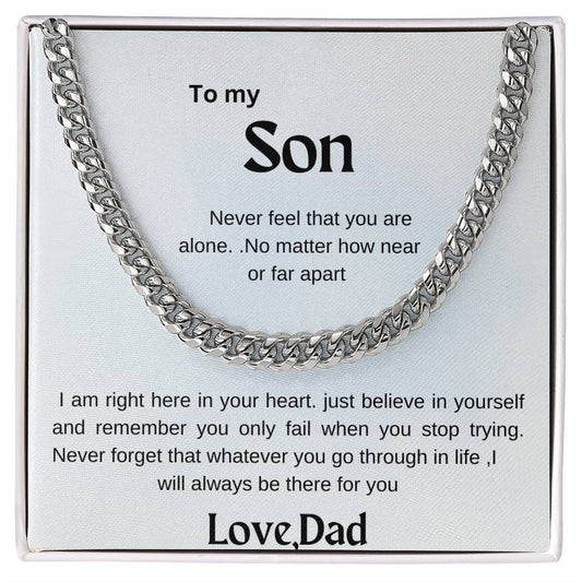 So gift from dad. Heartfelt message gift for son