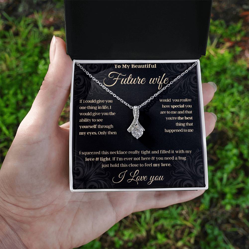 future wide gift necklace ,engagement gift for fiancé