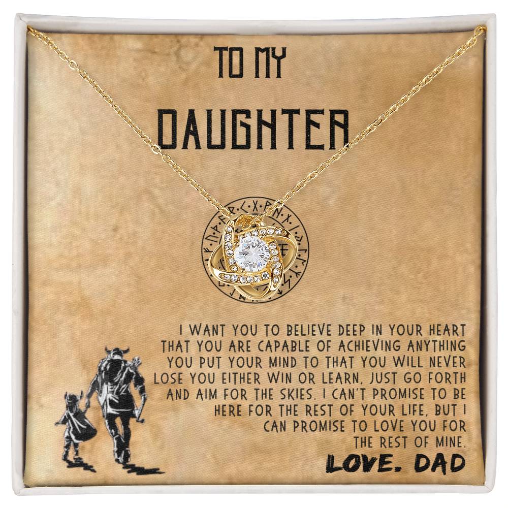 to My Daughter Necklaces Pendants, Father and Daughter Necklace, Daughter and Dad Viking Necklace, Gift from Daddy, Luxury Necklace Silver On Birthday, Anniversary