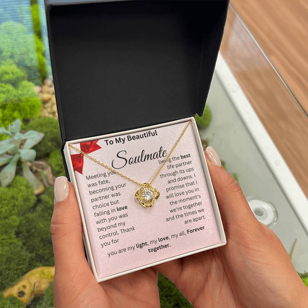 Wife soulmate necklace Romantic partner jewelry Eternal love pendant for wife Meaningful soulmate gift