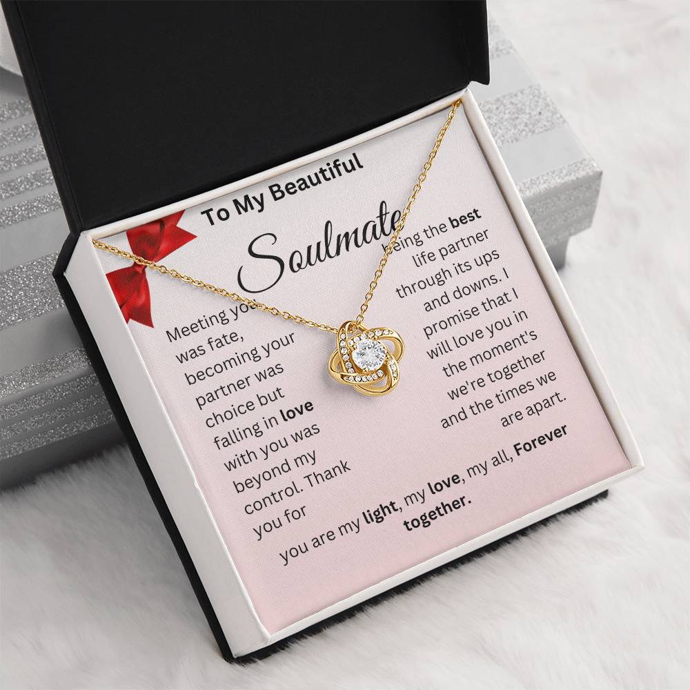 Wife soulmate necklace Romantic partner jewelry Eternal love pendant for wife Meaningful soulmate gift