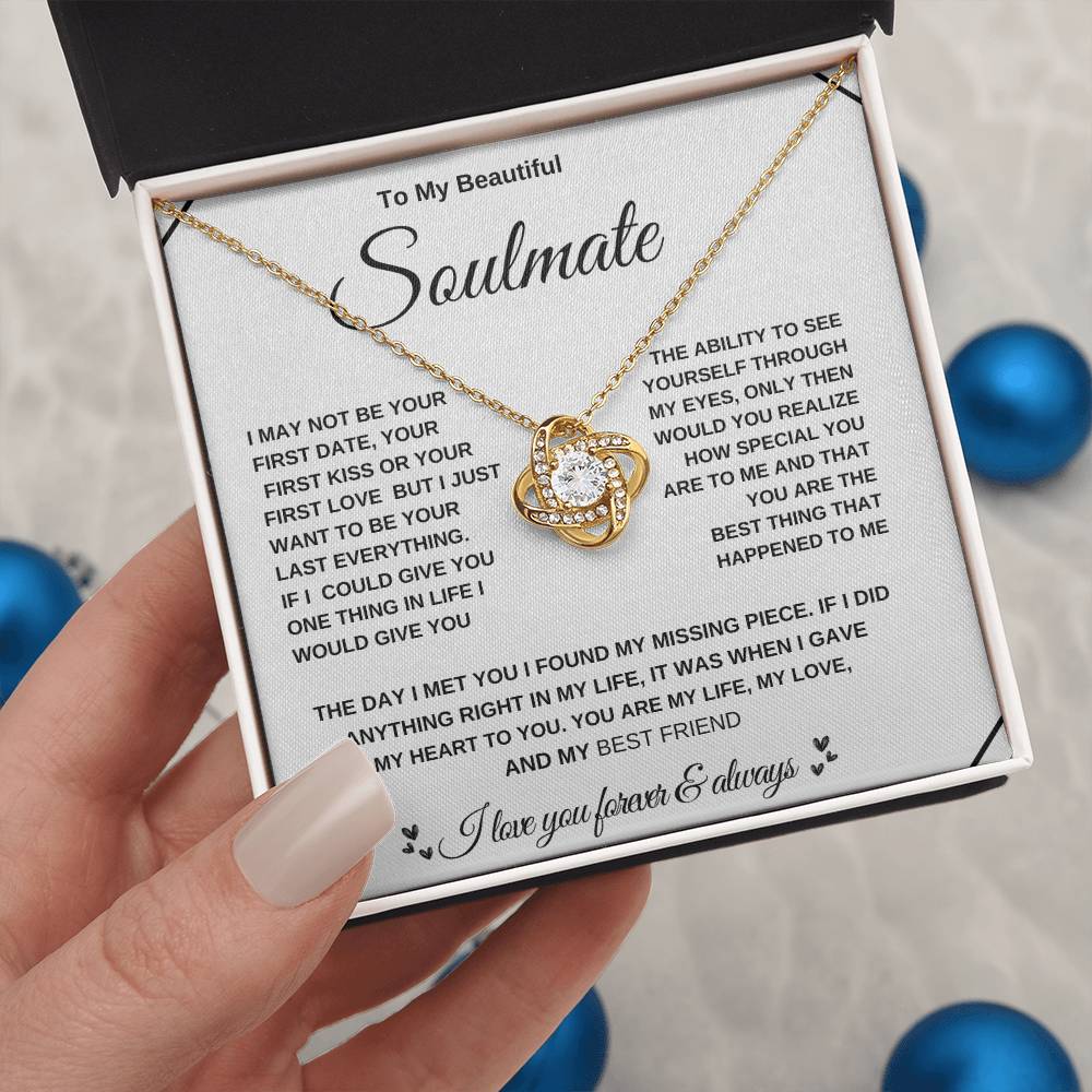 Forever Love Soulmate Necklace Gift for Wife,Romantic Soulmate Necklace for Wife - Thoughtful Gift Idea