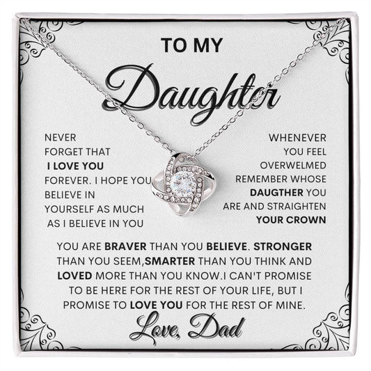 To My Daughter Necklace, Gift for Daughter from  Dad, Daughter Father Necklace