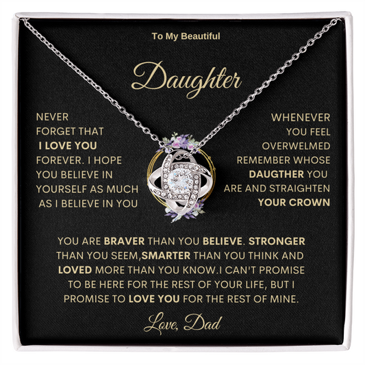 Daughter necklace gift from dad ,mom,special Christmas  Daughter present .