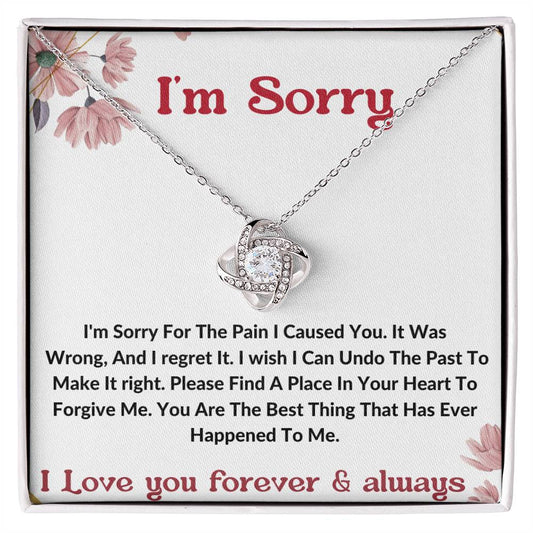 I am sorry wife partner gift necklace . apology gift for her