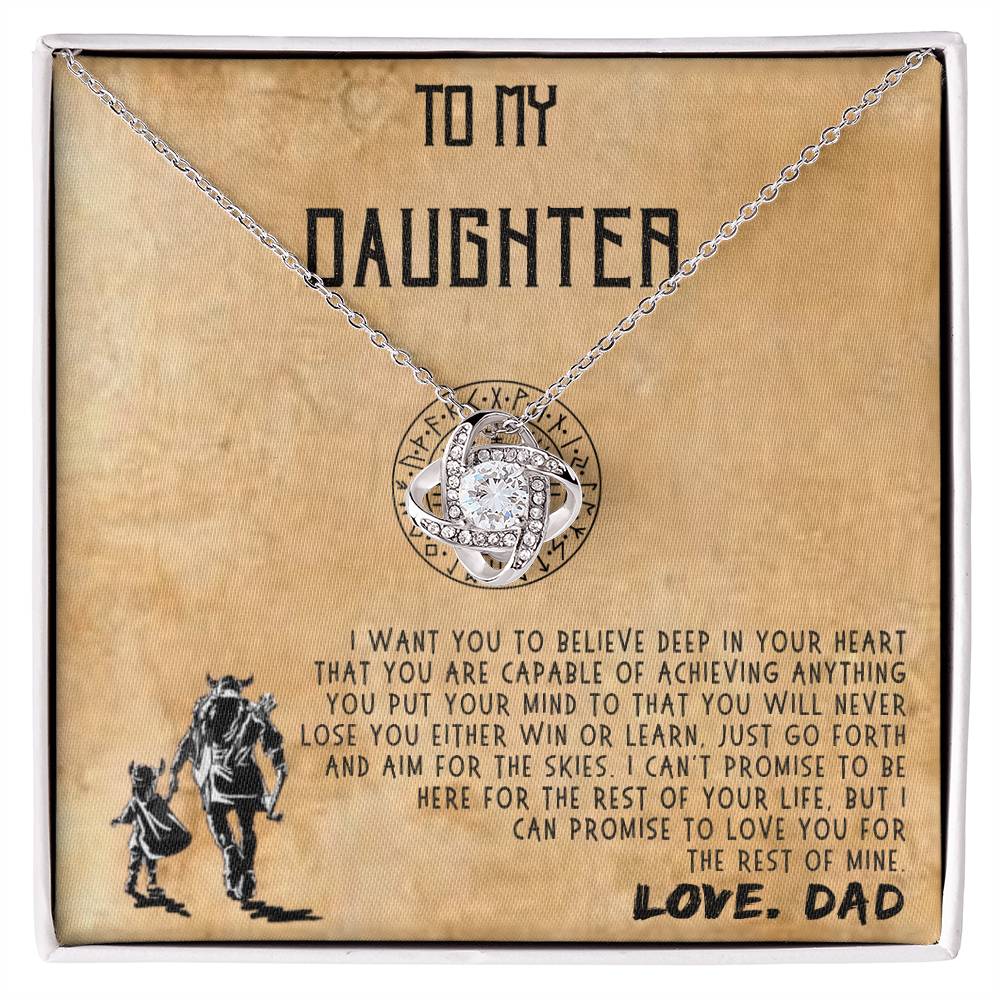 to My Daughter Necklaces Pendants, Father and Daughter Necklace, Daughter and Dad Viking Necklace, Gift from Daddy, Luxury Necklace Silver On Birthday, Anniversary