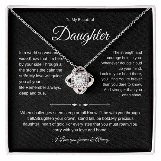 Necklace for Daughter with Heartfelt Message - Meaningful Gift from Father or Mother