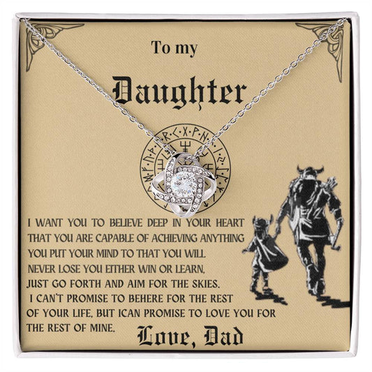 Daughter Necklace, To My Daughter Viking Gift Necklace, Viking Style Jewelry For Daughter From Mom, Dad, Christmas Necklace For Daughter, Viking Daughter Gift.