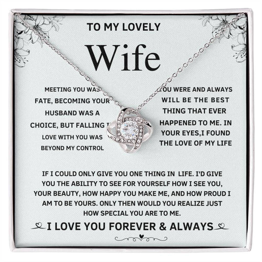 Wife Necklace ,Gift for Wife, Love Pendant, Wife Jewelry, Anniversary Necklace, Romantic Gift, Elegant Necklace for Wife