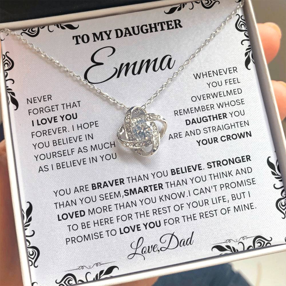 Daughter necklace gift from dad,specila present for daughter from father