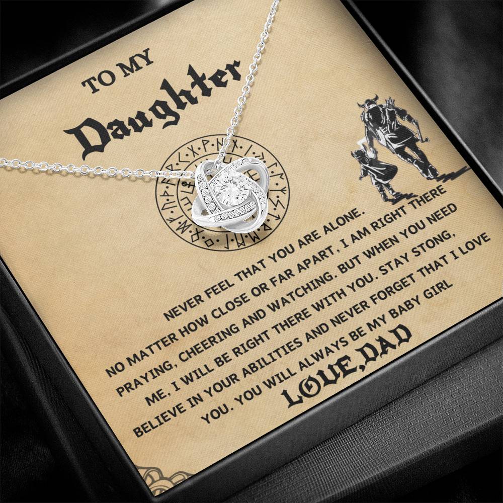 Daughter Necklace, From Viking Dad To My Daughter Necklace, I Want You To Believe Deep In Your Heart