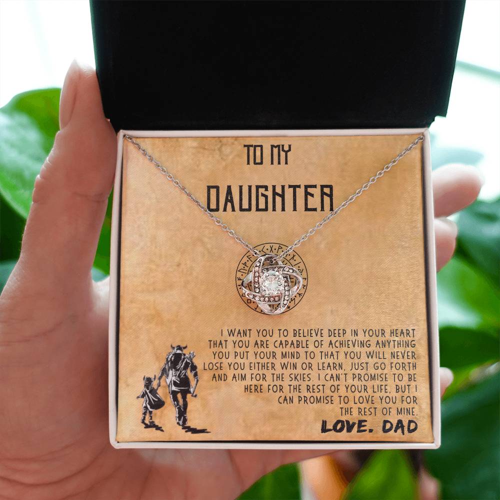 to My Daughter Necklaces Pendants, Father and Daughter Necklace, Daughter and Dad Viking Necklace, Gift from Daddy, Luxury Necklace Silver On Birthday, Anniversary