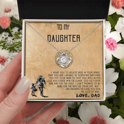 to My Daughter Necklaces Pendants, Father and Daughter Necklace, Daughter and Dad Viking Necklace, Gift from Daddy, Luxury Necklace Silver On Birthday, Anniversary