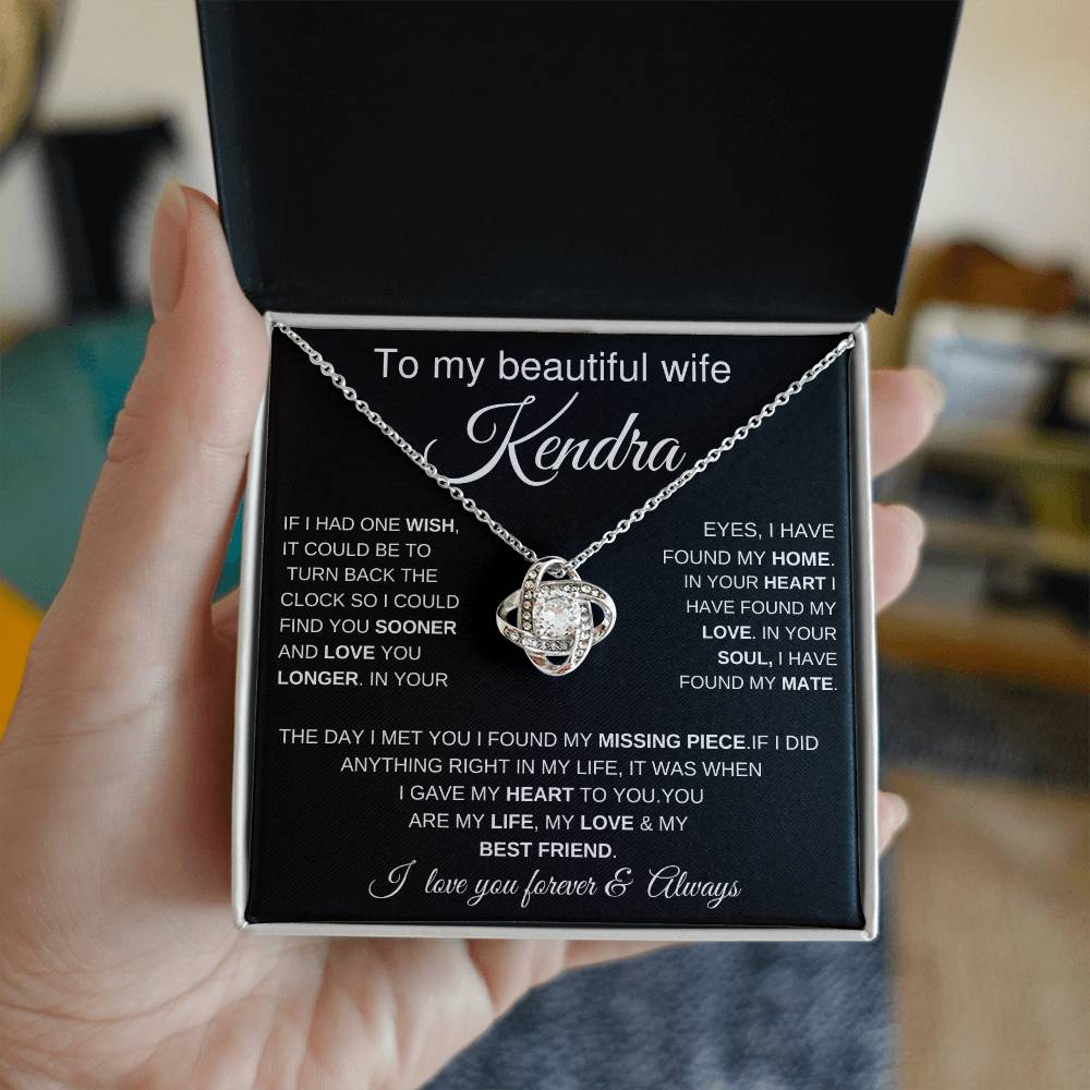 personalized necklace for wife,Unique pendant necklace for wife anniversary gift, Customized necklace for wife with heartfelt message