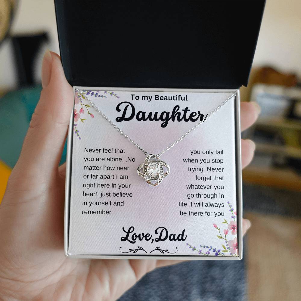 Daughter Necklace From Dad,Sentimental fatherly love gift necklace for daughter,