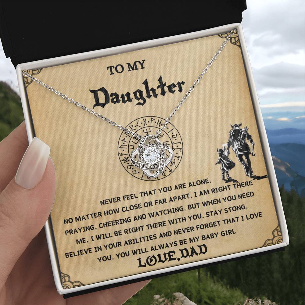 Daughter Necklace, From Viking Dad To My Daughter Necklace, I Want You To Believe Deep In Your Heart