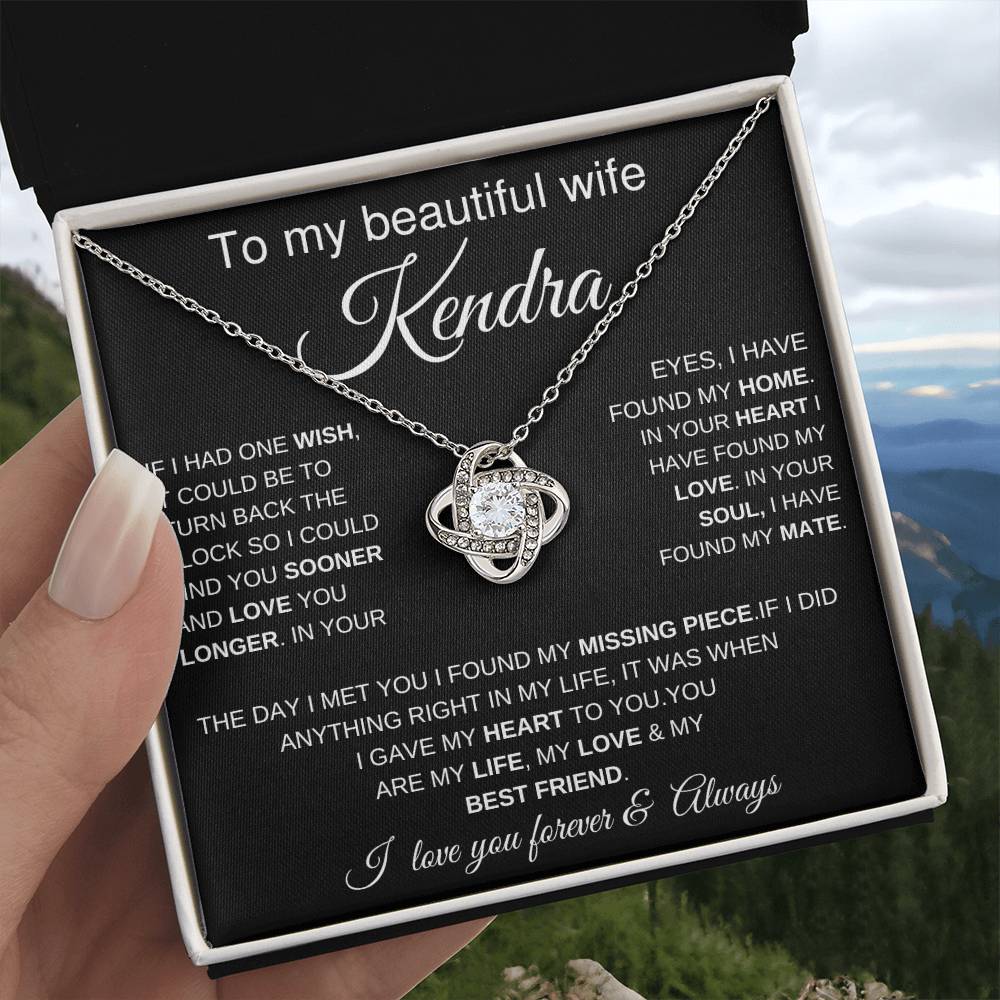 personalized necklace for wife,Unique pendant necklace for wife anniversary gift, Customized necklace for wife with heartfelt message