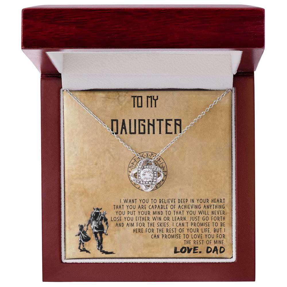 to My Daughter Necklaces Pendants, Father and Daughter Necklace, Daughter and Dad Viking Necklace, Gift from Daddy, Luxury Necklace Silver On Birthday, Anniversary