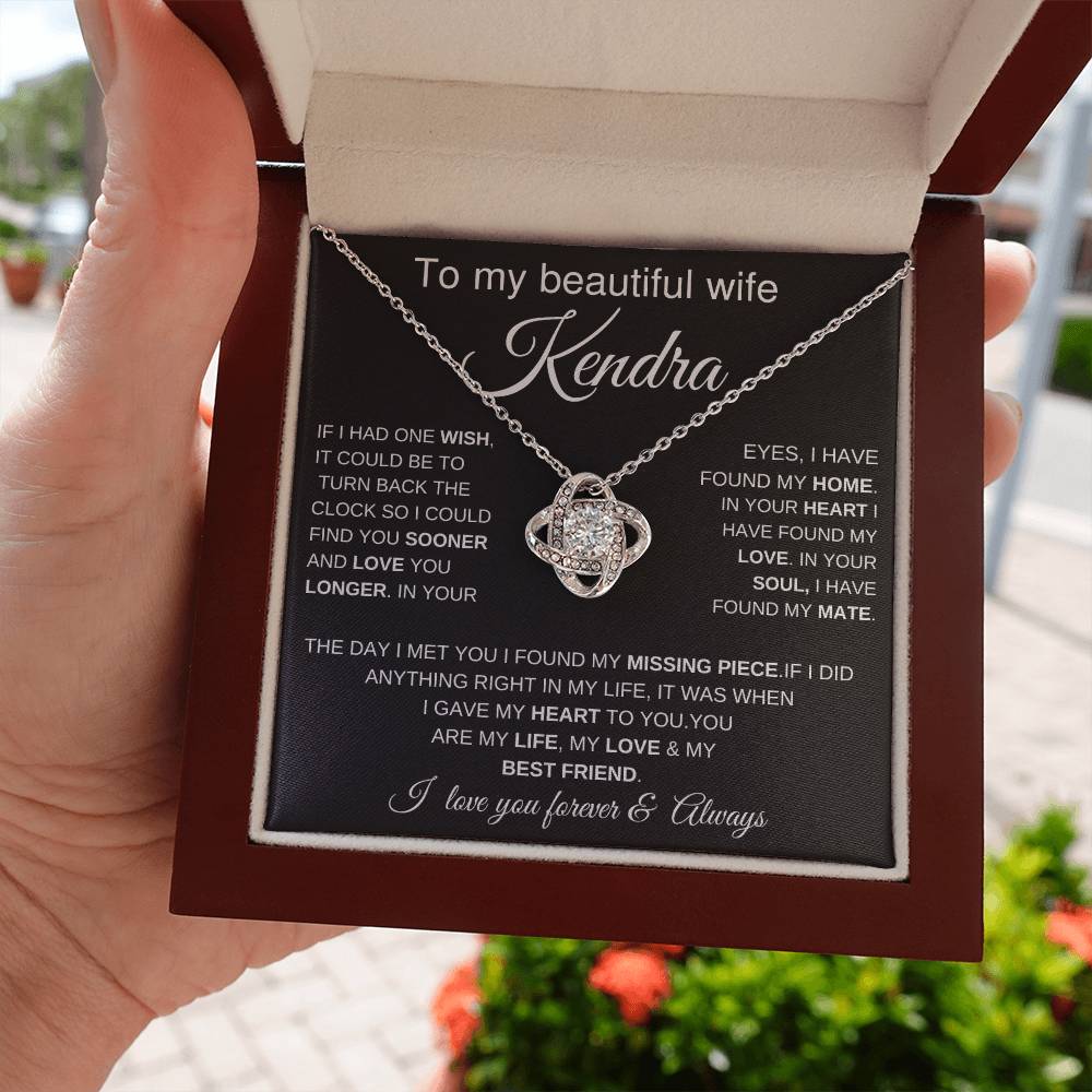 personalized necklace for wife,Unique pendant necklace for wife anniversary gift, Customized necklace for wife with heartfelt message