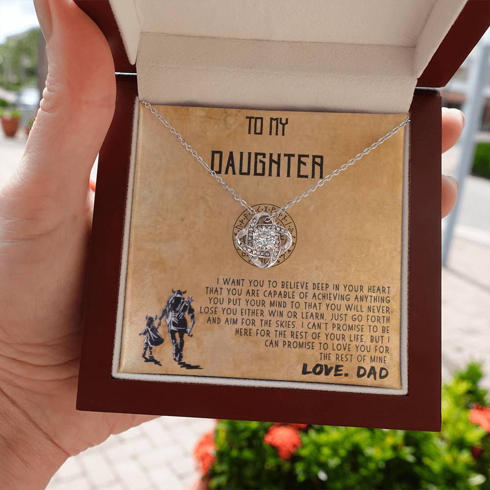 to My Daughter Necklaces Pendants, Father and Daughter Necklace, Daughter and Dad Viking Necklace, Gift from Daddy, Luxury Necklace Silver On Birthday, Anniversary