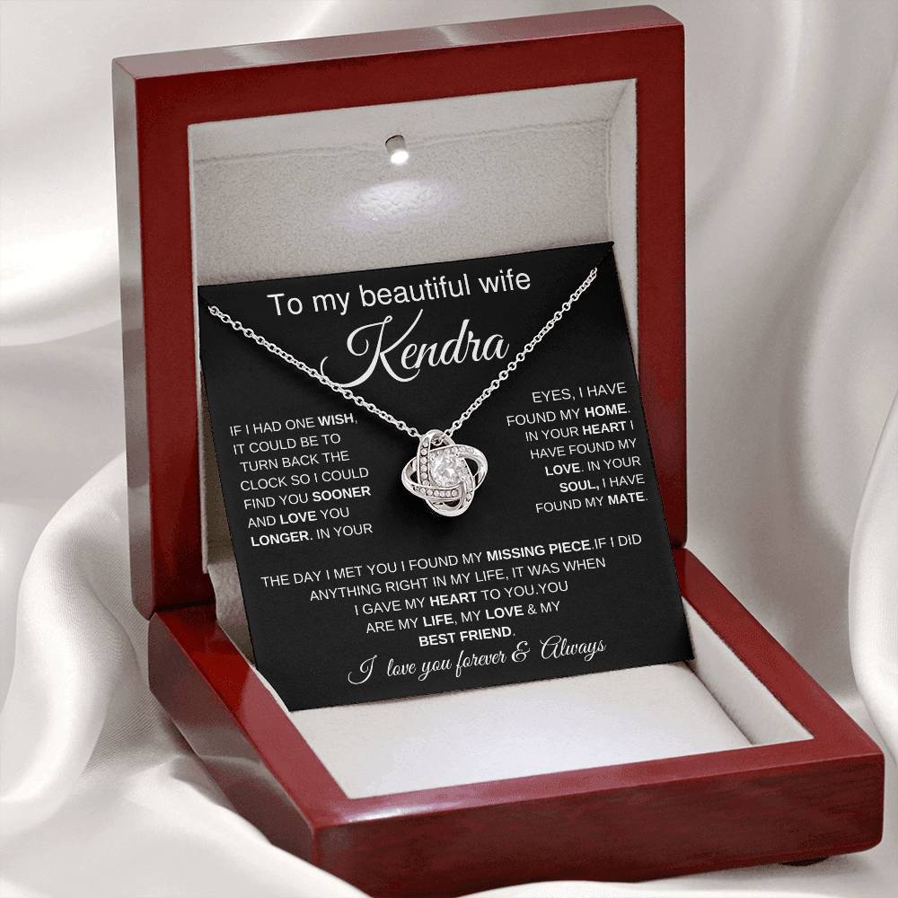 personalized necklace for wife,Unique pendant necklace for wife anniversary gift, Customized necklace for wife with heartfelt message