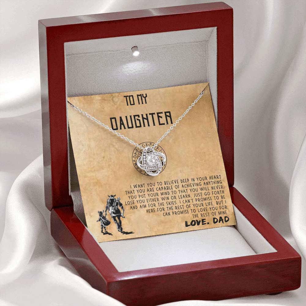 to My Daughter Necklaces Pendants, Father and Daughter Necklace, Daughter and Dad Viking Necklace, Gift from Daddy, Luxury Necklace Silver On Birthday, Anniversary