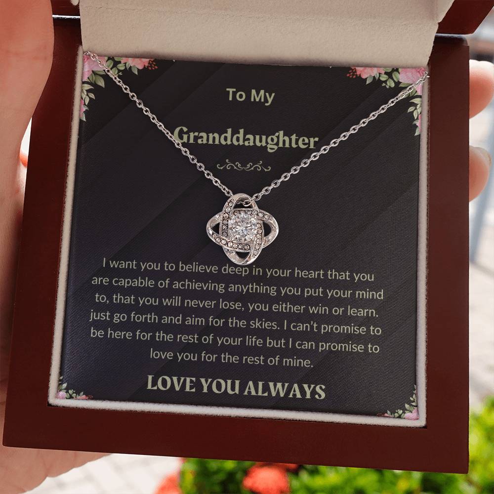 Granddaughter Necklace Gifts From Grandma Grandmother or Grandpa Grandfather To My Granddaughter Graduation Birthday Pendant Jewelry with Message