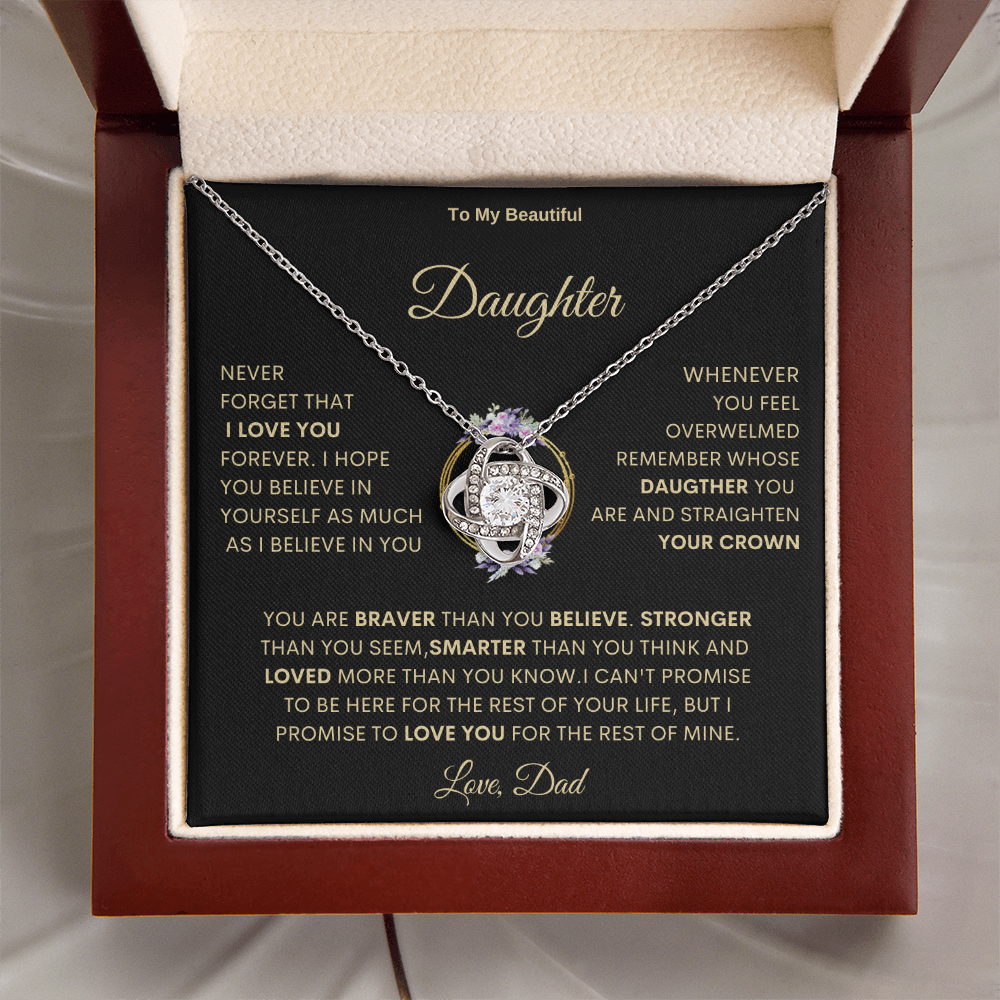 Daughter necklace gift from dad ,mom,special Christmas  Daughter present .