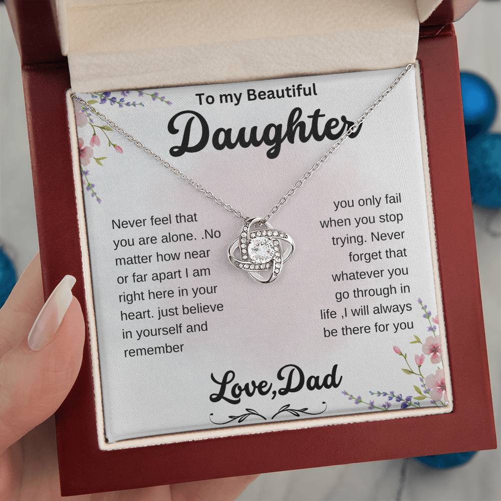 Daughter Necklace From Dad,Sentimental fatherly love gift necklace for daughter,