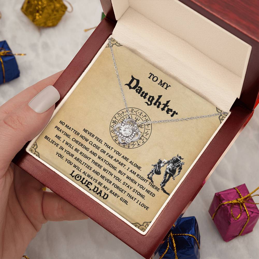 Daughter Necklace, From Viking Dad To My Daughter Necklace, I Want You To Believe Deep In Your Heart