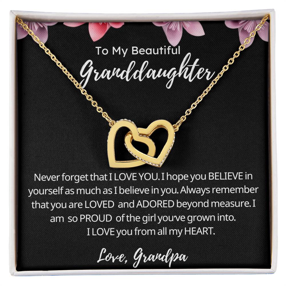 To My Granddaughter Necklace, Xmas Birthday Gift For Granddaughter From Grandpa