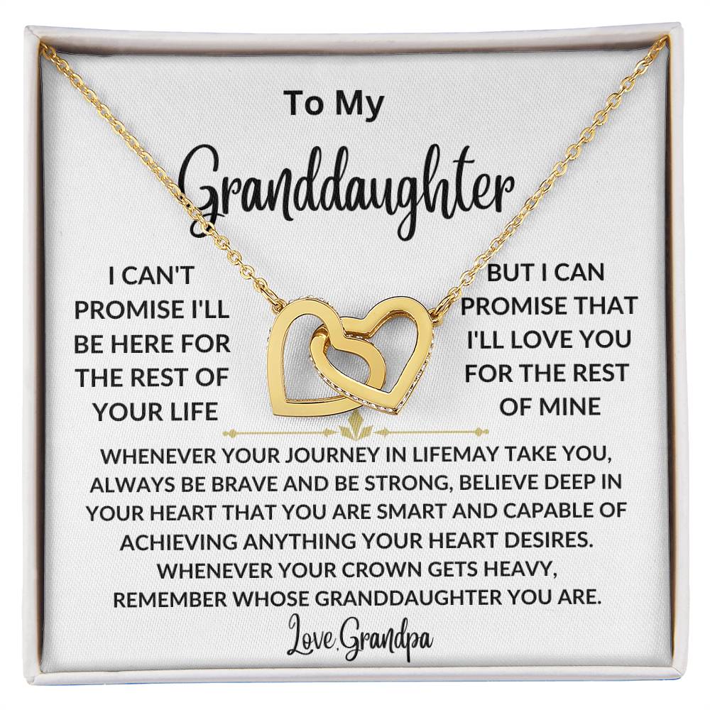 Granddaughter Necklace From Grandpa, Granddaughter Heart Pendant Necklace Jewelry Gift from Grandma, Grandpa, Nana, Papa for Little Girls, Teens, Tweens, Kids, Females Birthday