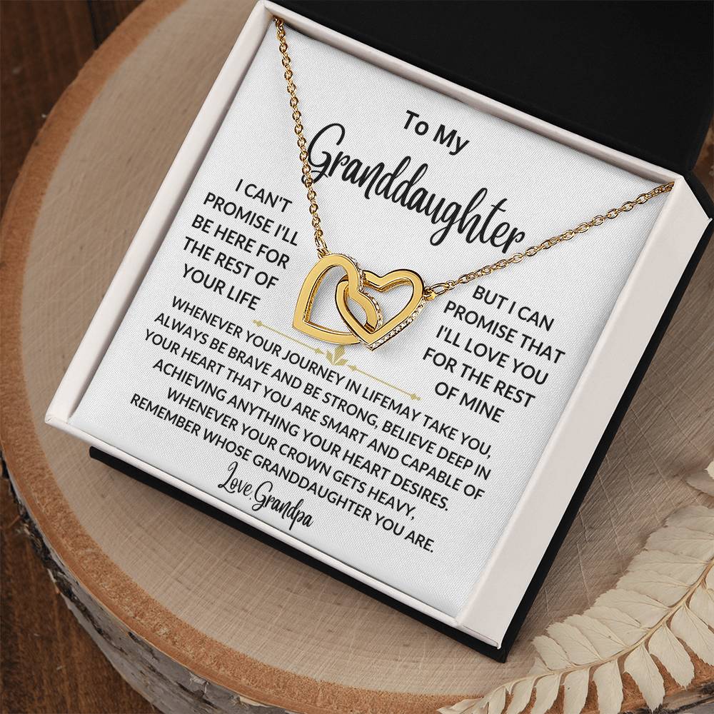 Granddaughter Necklace From Grandpa, Granddaughter Heart Pendant Necklace Jewelry Gift from Grandma, Grandpa, Nana, Papa for Little Girls, Teens, Tweens, Kids, Females Birthday